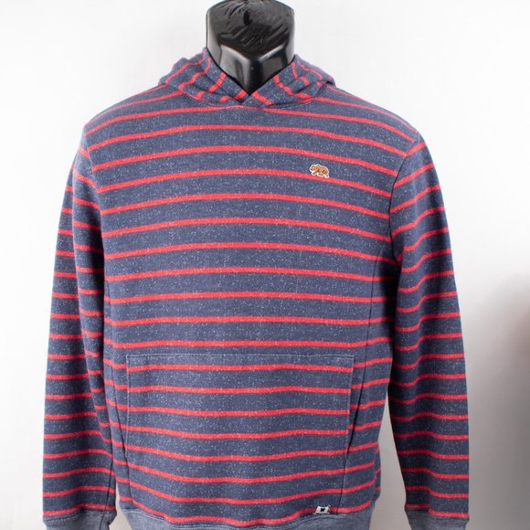 Lucky Brand Striped Long Sleeve Hoodie Red and Gray Bear XL Fits Like Large - Picture 1 of 6